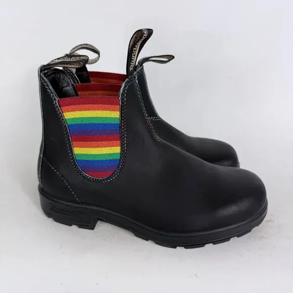 Blundstone Original 2105 Chelsea Boots Women's 7.5 Black Rainbow Elastic Slip-On - Picture 2 of 10